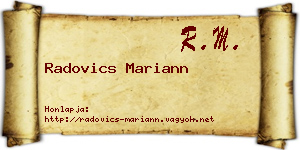 Radovics Mariann névjegykártya
