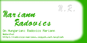 mariann radovics business card